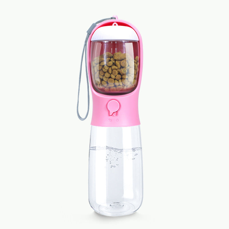 WetKet pet water bottle in white color, perfect for dogs and cats outdoor adventures