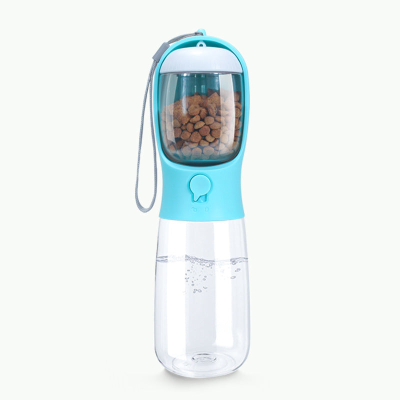 WetKet portable pet water and food cup showing lightweight plastic construction
